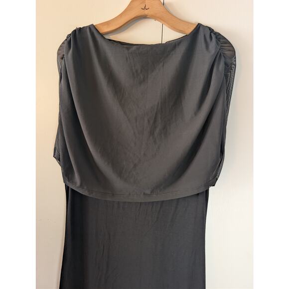 ASOS Design Mesh Cape Detail Black Maxi Dress - Picture 6 of 12